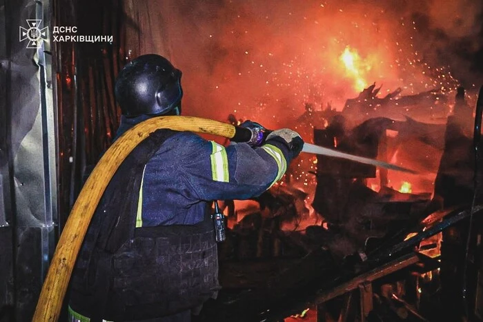 Fire in Kharkiv as a result of the attack by Russian troops