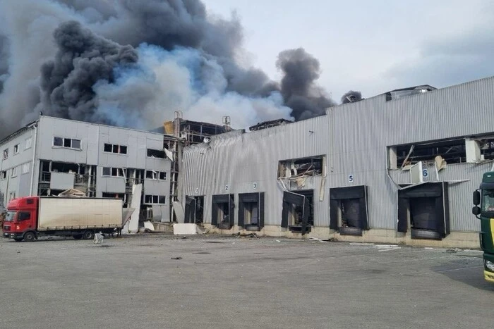 Warehouse of napkins and diapers after the attack