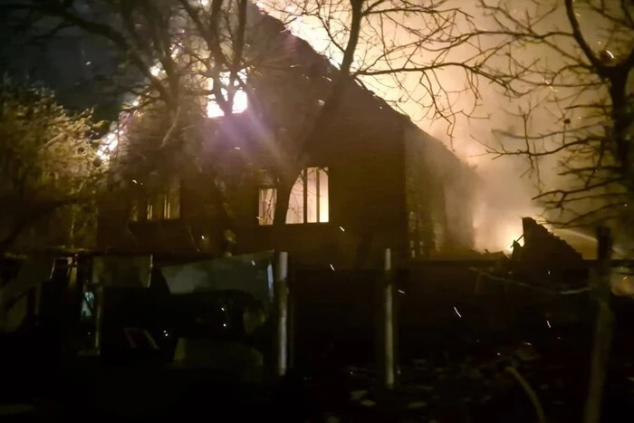 A house damaged due to a drone attack