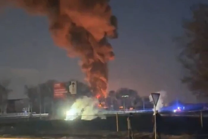 The aftermath of the explosion at the power plant