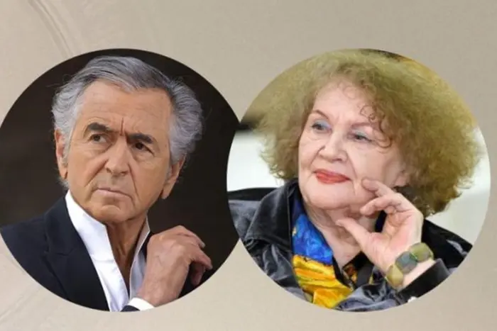 Lina Kostenko and Bernard-Henri Lévy with the Sheptytsky Medal at the US Capitol