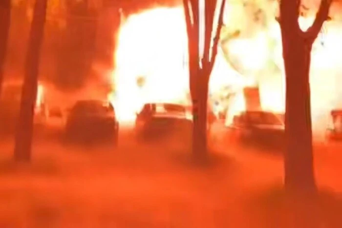 Fire in Poltava after the Russian attack