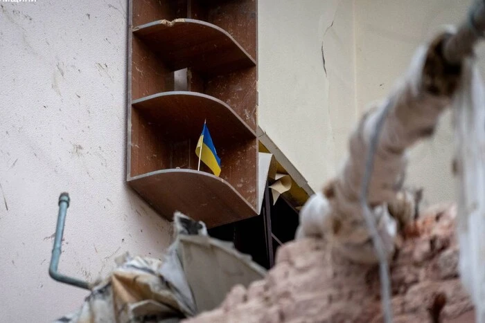 The Survived Flag Among the Ruins. Rescuers Showed a Photo from Sumy