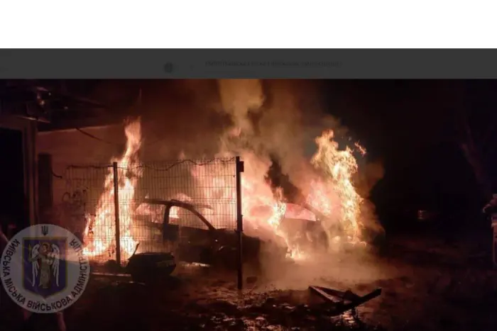 Пожежа в Києві від уламків БпЛА