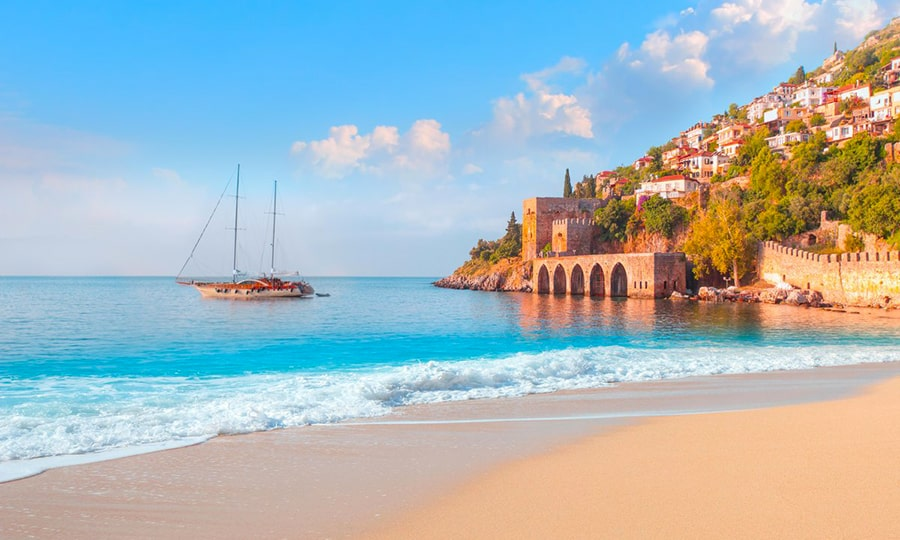 Beautiful beaches of Alanya in the photo