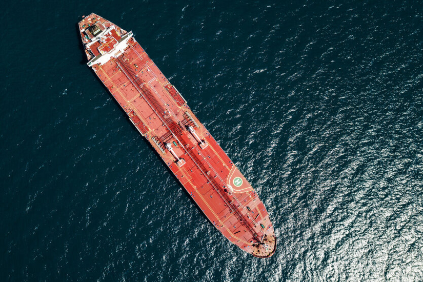 Oil tanker at sea during US sanctions
