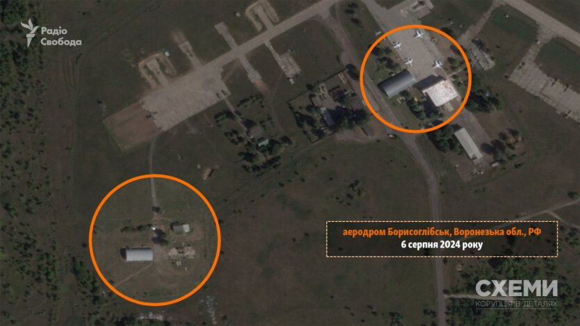 Burning warehouses and destroyed hangars