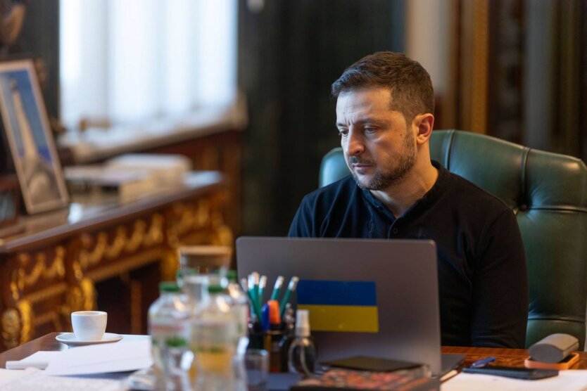 Zelensky conducting an interview