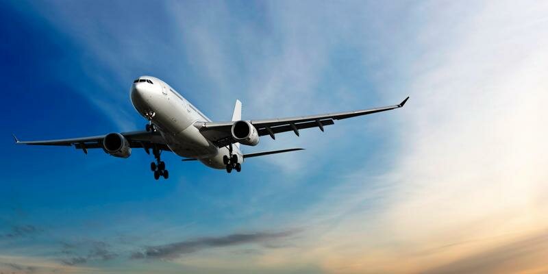 Airplane on the airport runway