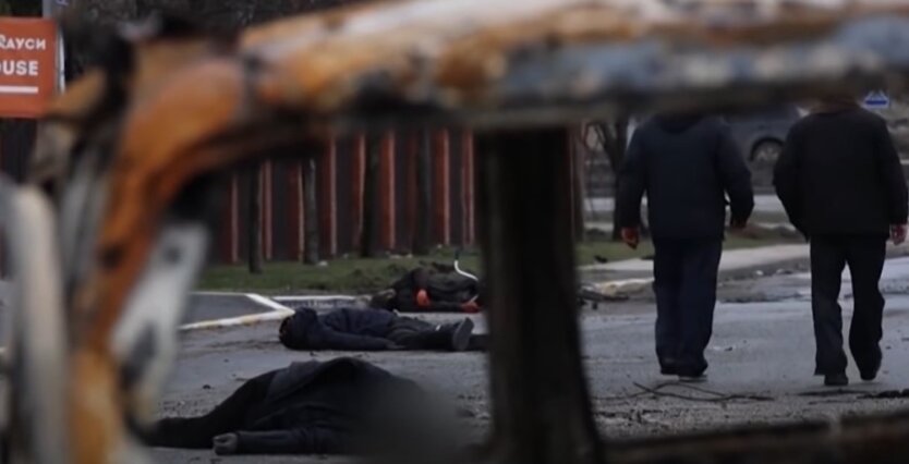Image of the legal process of investigating murders in Bucha