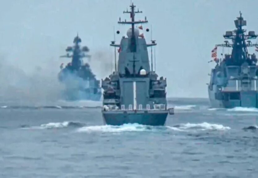 Russian landing ship in occupied Crimea