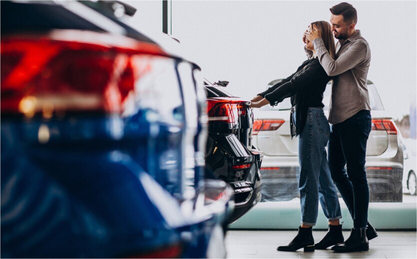 Photo of a popular car brand in the background