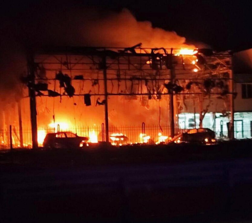 Building destroyed during the attack
