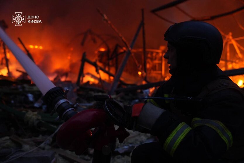 Photo of the destroyed Kyiv after the rocket strike